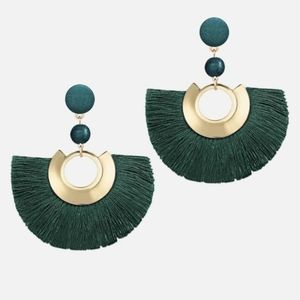 Fan Shaped Tassel Earrings